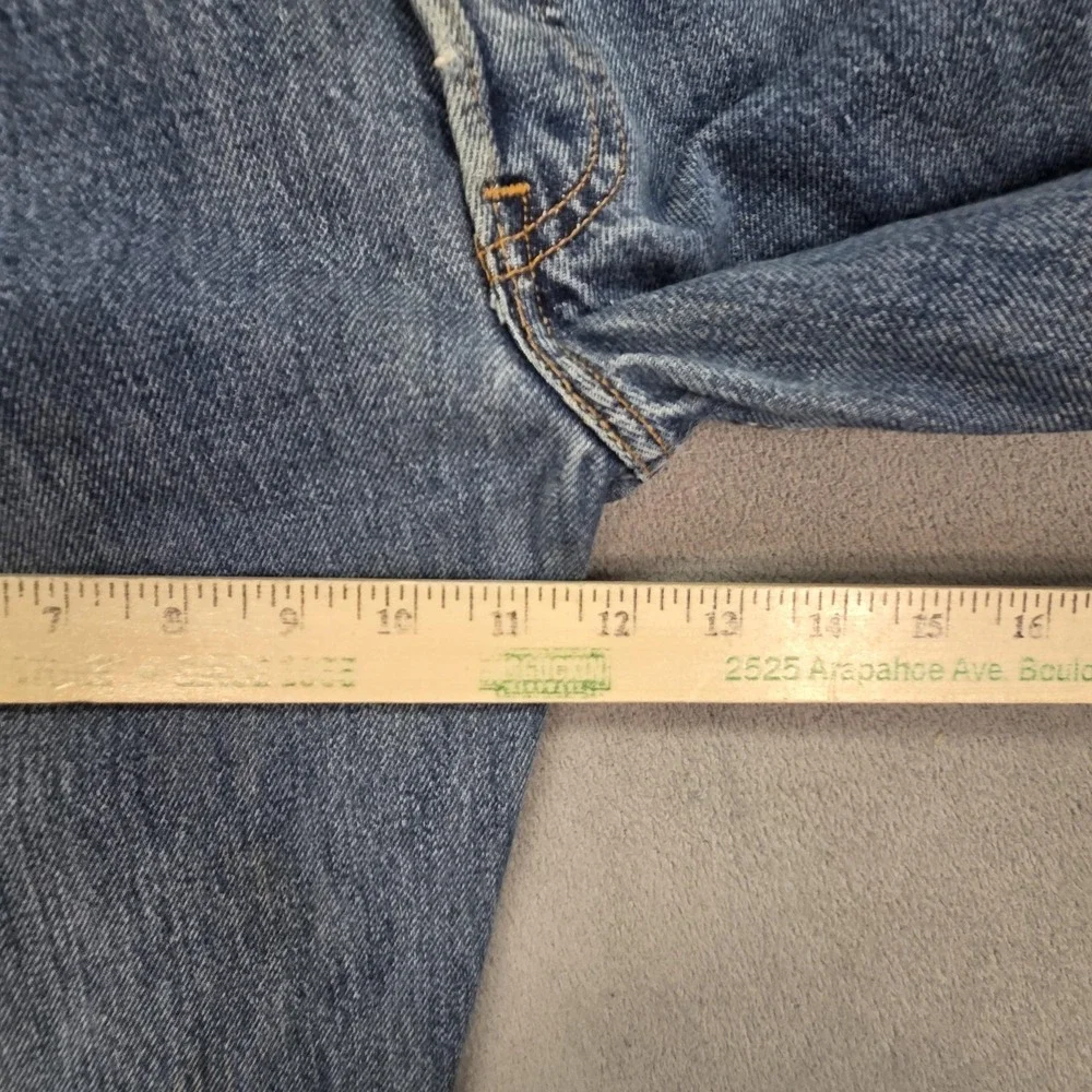 VTG Levis‎ 501 Jeans Mens Straight USA 90s Faint Stains Altered Hem Fits 30x28